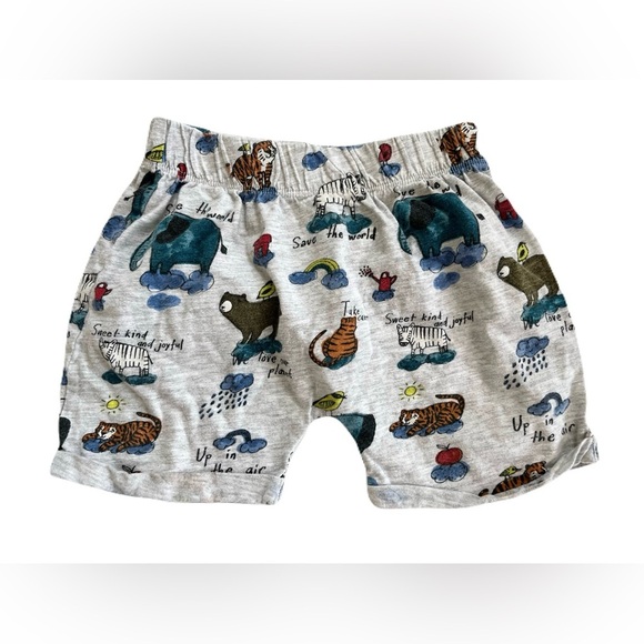 H&M Kids Gray and Blue Shorts with Animal Print - Picture 1 of 1